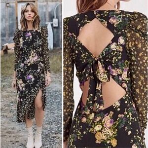 For Love & Lemons Dress Black Floral Size XS • BLOGGER FAVORITE • NEW WITH TAGS